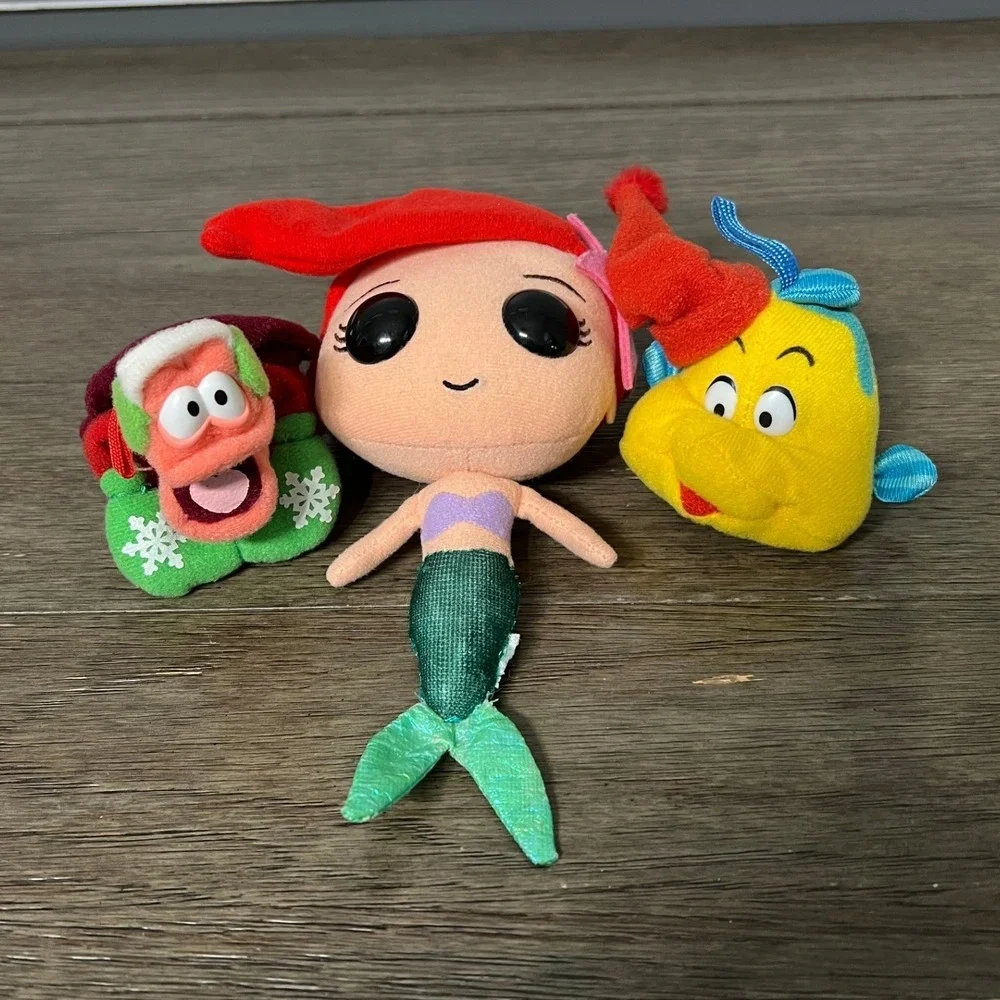 Disney Ariel‎ Plush Beanbag Set Little Mermaid Flounder Sebastian Kids Toy